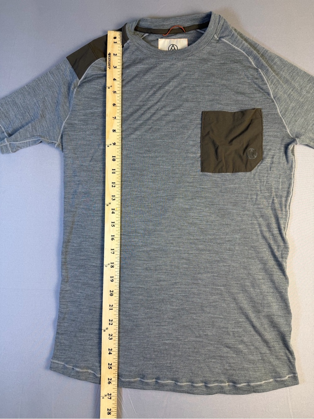 Alps & Meters Men's Heather Grey Short-Sleeve Shirt Touring Crew Tee Size Small - Picture 7 of 9
